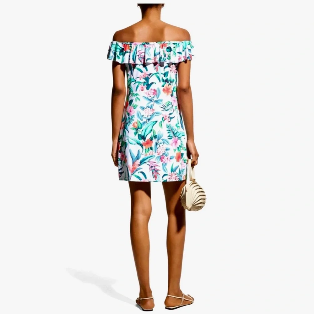 NWOT TOMMY BAHAMA Tropi Calling Off the Shoulder White Cover-up Dress Size M